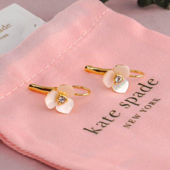 kate spade Jewelry Kate Spade Disco Pansy Mother Of Pearl Leverback